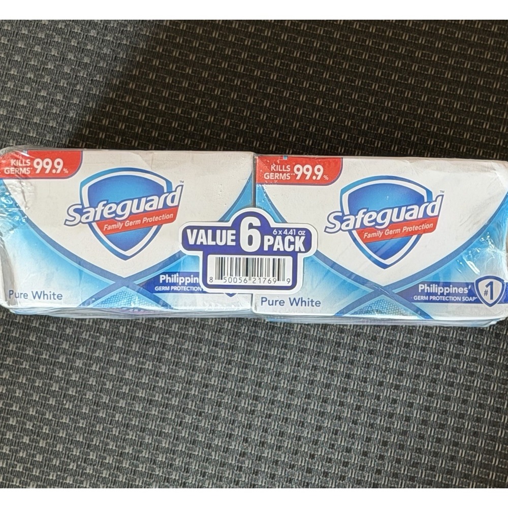 Safeguard Pure White Bar Soap Anti-Bacterial 130g x 6 Ships Fast From USA